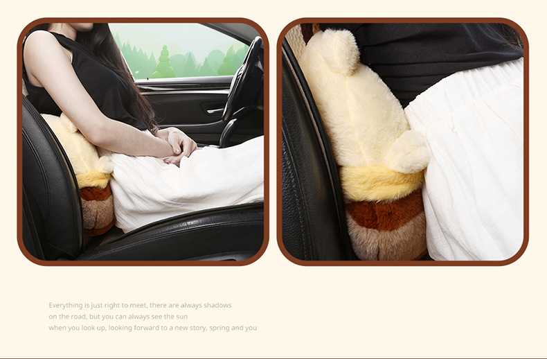 Car seat cushion four seasons universal cute Winnie the Poole girl seat cushion single-piece three-piece seat cover rear butt cushion