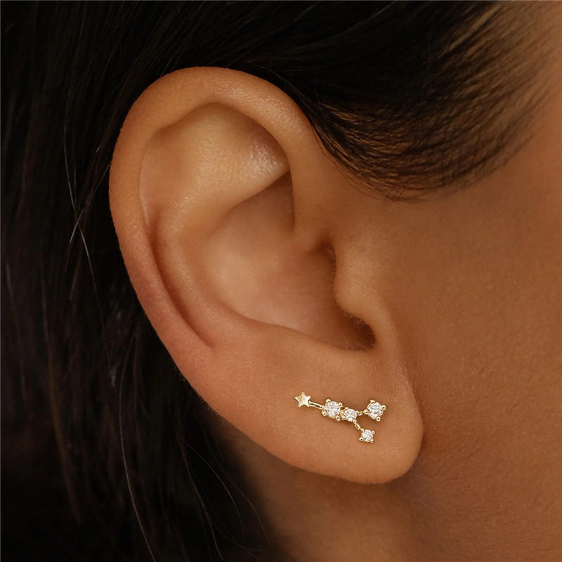 1 Piece Vintage Style Geometric Solid Color Plating Sterling Silver Ear Studs display picture 4