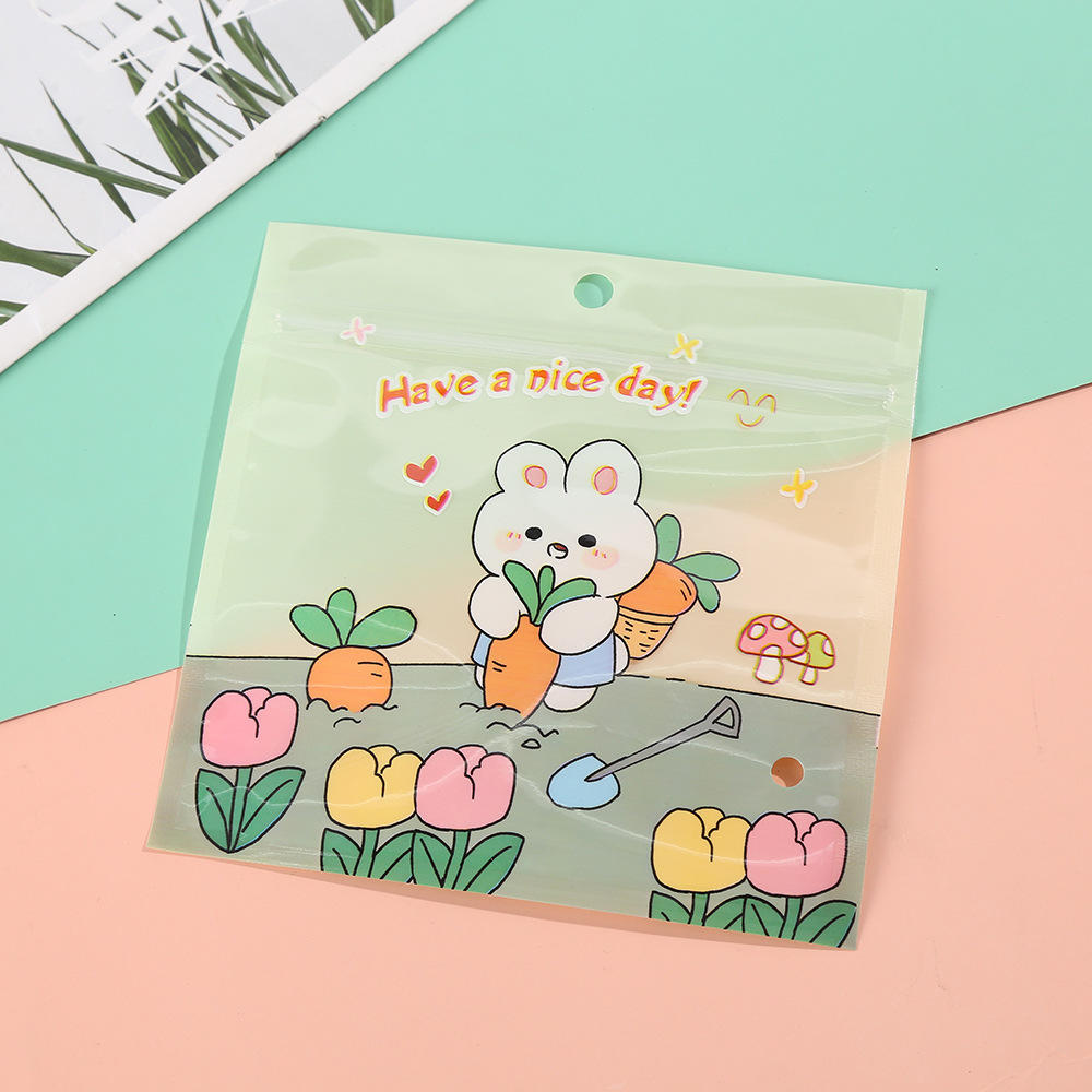 Bolsa de embalaje de dibujos animados lindo snack ziplock bolsa de alimentos sub-Bolsa de embalaje galleta caramelo clasificación del hogar bolsa de almacenamiento al por mayor