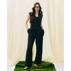 【盛都】25夏新时尚阔腿裤无袖西装马甲套装女高级感两件套