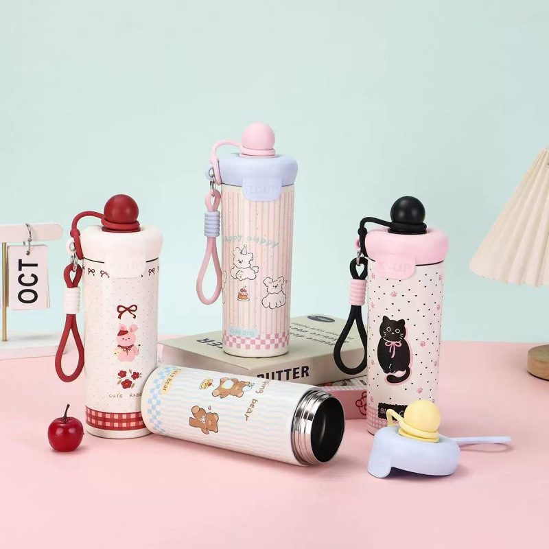 Highly Attractive Stainless Steel Insulated With Handle, Top Quality New Cute Portable Outdoor Large-Capacity Student Straw Cup For_voghion.com