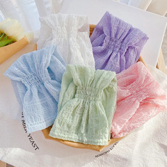 Summer Outdoor Driving Ice Silk Sleeve Covers Korean Versatile Sun Protection Solid Color Bubble Sleeve Gloves UV Protection Ice Sleeves