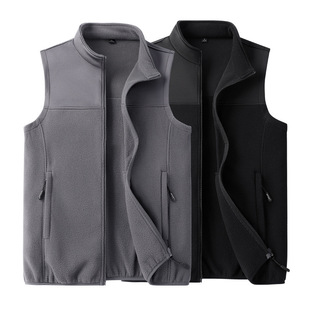 Men's Autumn and Winter Fleece-Lined Thickened Vest, Middle-Aged and Elderly Fleece Vest, Sports Jacket, Women's Vest