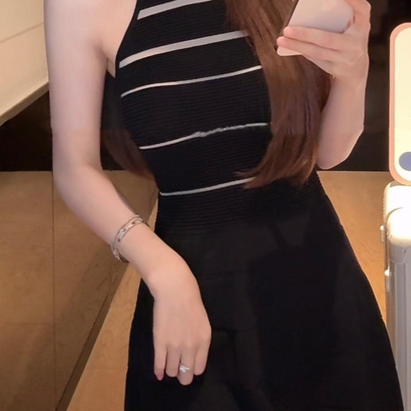 Zhang Yuanying's Same Style Sleeveless Dress for Women, Summer High-End Elegant Hollow-Out Waist-Cinching Dress Zhang Yuanying's Same Style Sleeveless Dress for Women, Summer High-End Elegant Hollow-Out Waist-Cinching Dress