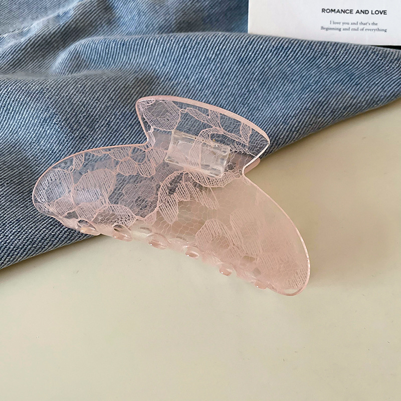 Carpeta de agarre de palabra redonda de color café, clip de tiburón de pelo de disco de alta gama retro, personalidad simple y de moda, nueva horquilla, accesorios para el cabello