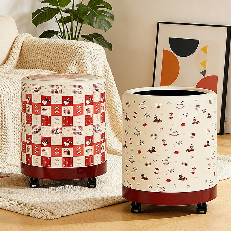 2026 New High-Looking Accessible Luxury Large Trash Can for Home Bedroom Paper Basket Living Room Toilet Trash Can with Large Capacity