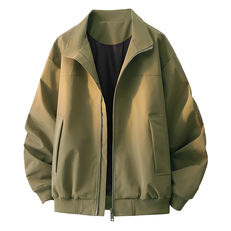 Otoño y invierno nuevo color sólido con solapa locomotora chaqueta de cuero marca de moda masculina y femenina retro estilo americano suelto hip-hop chaqueta superior