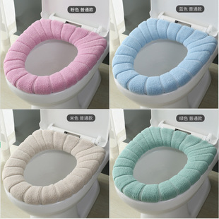 Winter Plush Toilet Seat Cover with Thickened Handle, Plush Household Winter Warm Universal Toilet Cover, Washable