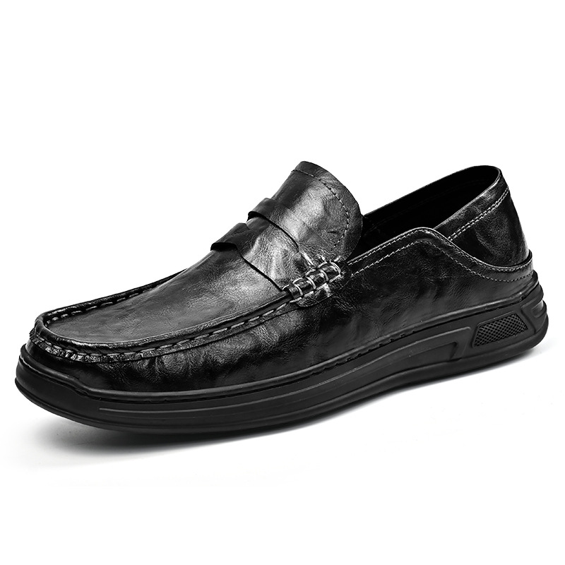 2024 otoño zapatos de hombre de tamaño grande zapatos de cuero casuales de negocios con suela suave antideslizante de mediana edad zapatos de papá para hombres con suela gruesa