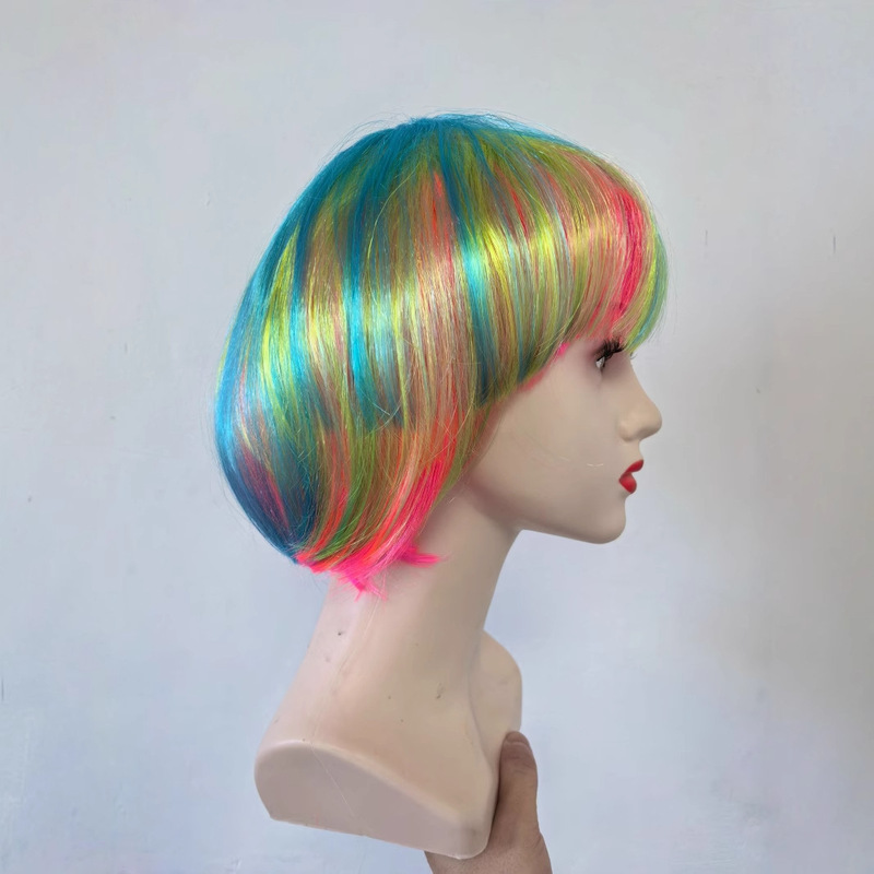 Factory Outlet Bobo Short Hair Color Wig Student Head Wig Party Wig