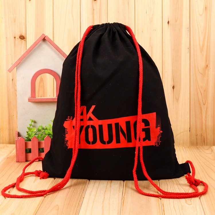 eoko细腻薄棉布束口背包袋 140g棉布袋抽绳袋 5oz纯棉帆布拉绳袋