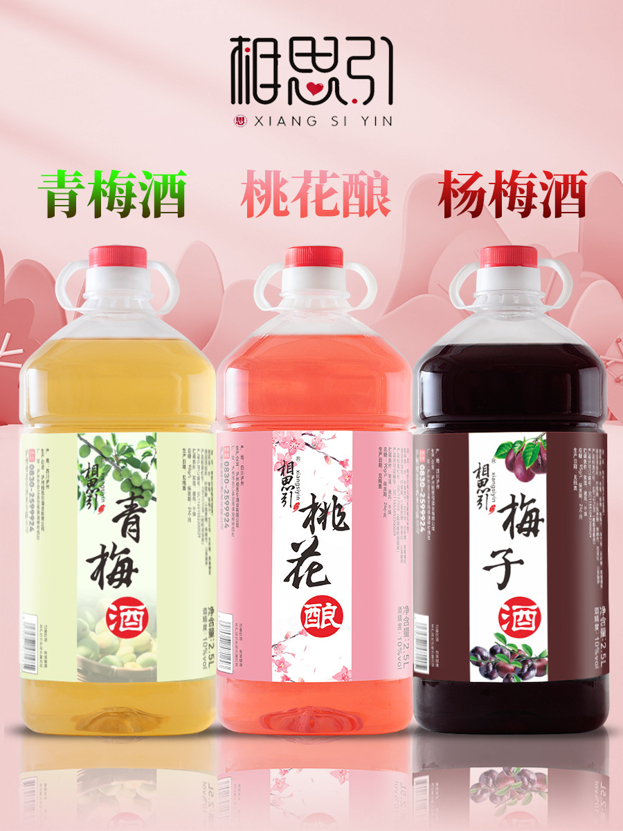 桑葚酒桃花酿5斤桶装青梅子酒自酿荔枝四川特产女士低度荔枝果酒
