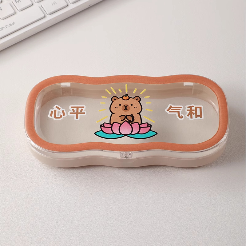 Caja de gafas transparentes de borde de la nube, alta sensación de almacenamiento portátil, niños, niños, niños, estudiantes, lindos, caja de gafas al por mayor