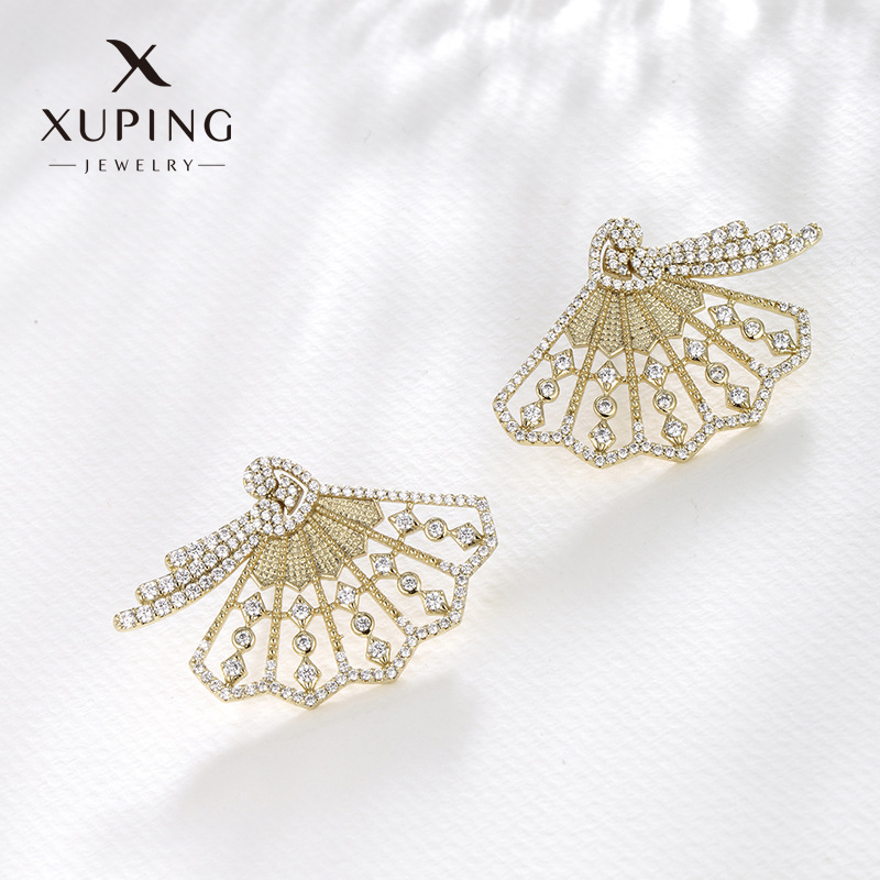 Pendientes de mariposa de moda transfronteriza europea y americana de Xuping, lujo ligero, sentido de alta gama, pendientes de nicho de otoño e invierno, pendientes de diamantes con incrustaciones, mujeres