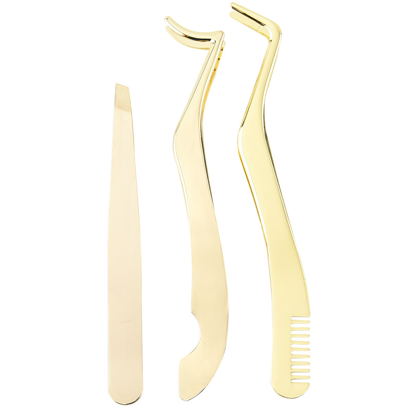 Injerto de pestañas postizas pinzas traje portátil clip de Peine clip de cejas clip de siete en forma de clip de pestañas postizas herramienta auxiliar