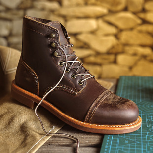 Ameikaji Martin boots Goodyear men's shoes first layer cowhide American retro overalls boots men's umbrella boots 8085