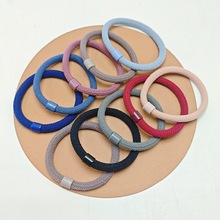 热销加粗韩版黑色基础款皮筋发圈高弹力串珠尼龙网纱头绳马尾发绳