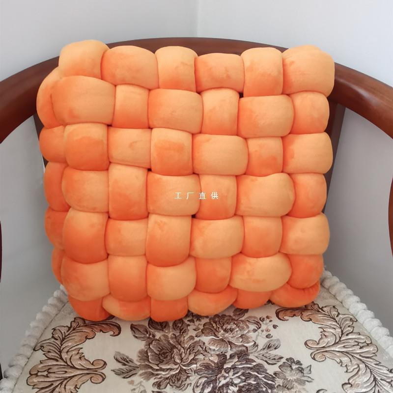 方便面双层坐垫ins网红冰岛超粗毛线手工编织diy打结靠枕坐垫自制