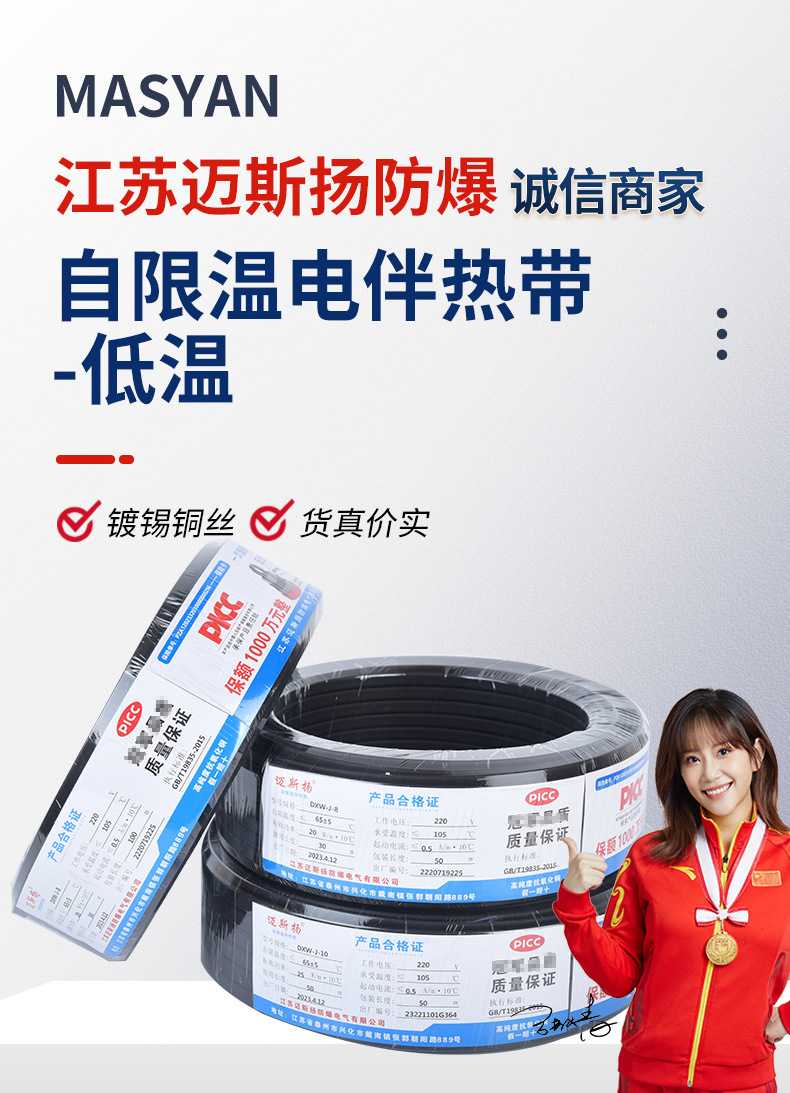 Customized temperature control electric heating strip with automatic temperature control pipeline an