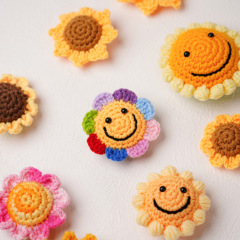 かぎ針編みの花の頭バラひまわりチューリップカーネーション diy 衣類アクセサリーアクセサリージュエリー