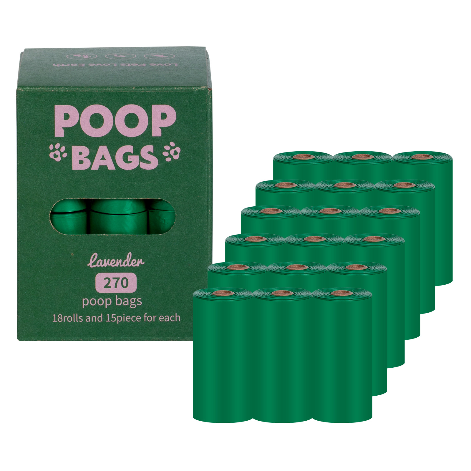 Nueva bolsa de mierda degradable ecológica para perros, bolsa de heces portátil, dispensador de clip de manos libres, bolsa de basura para mascotas