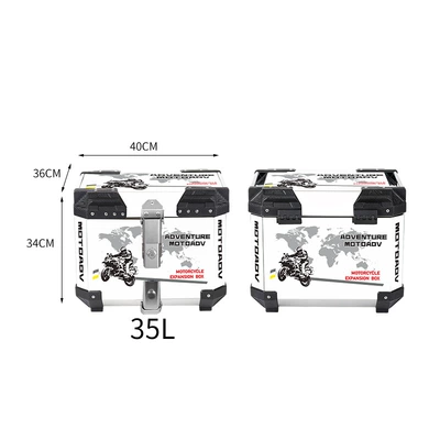 Motorcycle trunk Motorcycle Trunk Aluminum Alloy Trunk - 35l-quick-release-lock-sticker-jianghu-white