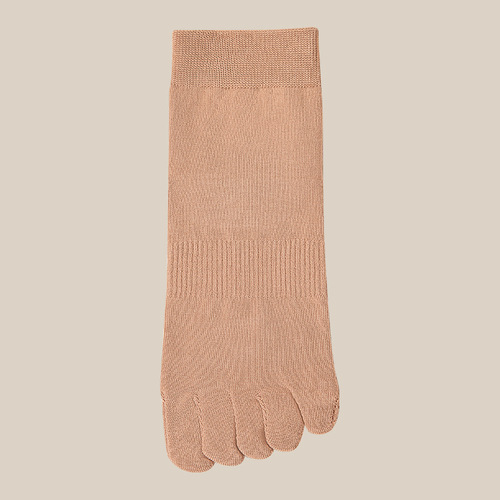 Women's five-finger socks for spring and autumn, pure cotton, boneless combed cotton, solid color, non-slip, non-falling, anti-odor, mid-calf split-toe socks, winter
