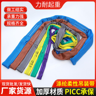 High-Strength Polyester Lifting Sling Made of Synthetic Polymer Fiber for Industrial Crane Lifting Applications