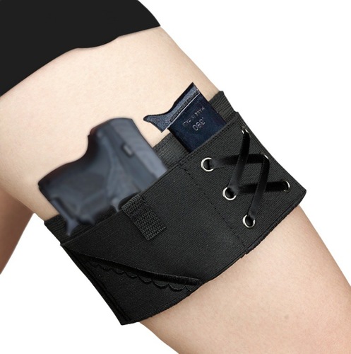 Wholesale Amazon Cross-border Knitting Tactical Women's Gun Holster Leg-Hiding Self-Defense Quick-Draw Belt Leg Socking