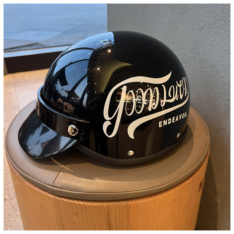 Retro Motorcycle Helmet 3C Certified Electric Vehicle Safety Helmet Men's and Women's Half Helmet Summer Sun Protection Safety Helmet Motorcycle Helmet