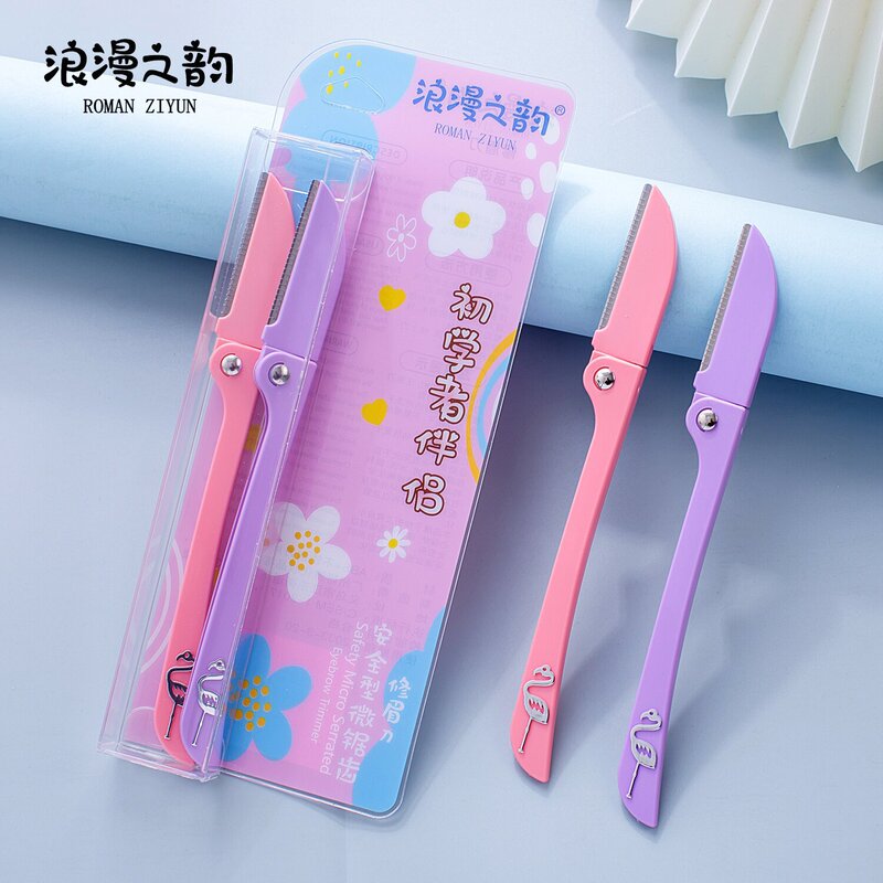 Romantic Rhyme Folding Macro Eyebrow Knife Stainless Steel Blade Eyebrow Scraper with Mesh Razor for Beginners Romantic Rhyme Folding Macro Eyebrow Knife Stainless Steel Blade Eyebrow Scraper with Mesh Razor for Beginners