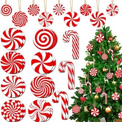クロスボーダー22ピースカラーキャンディー木製ストラップセットクリスマス装飾クリスマスツリー装飾用品クリエイティブかわいい