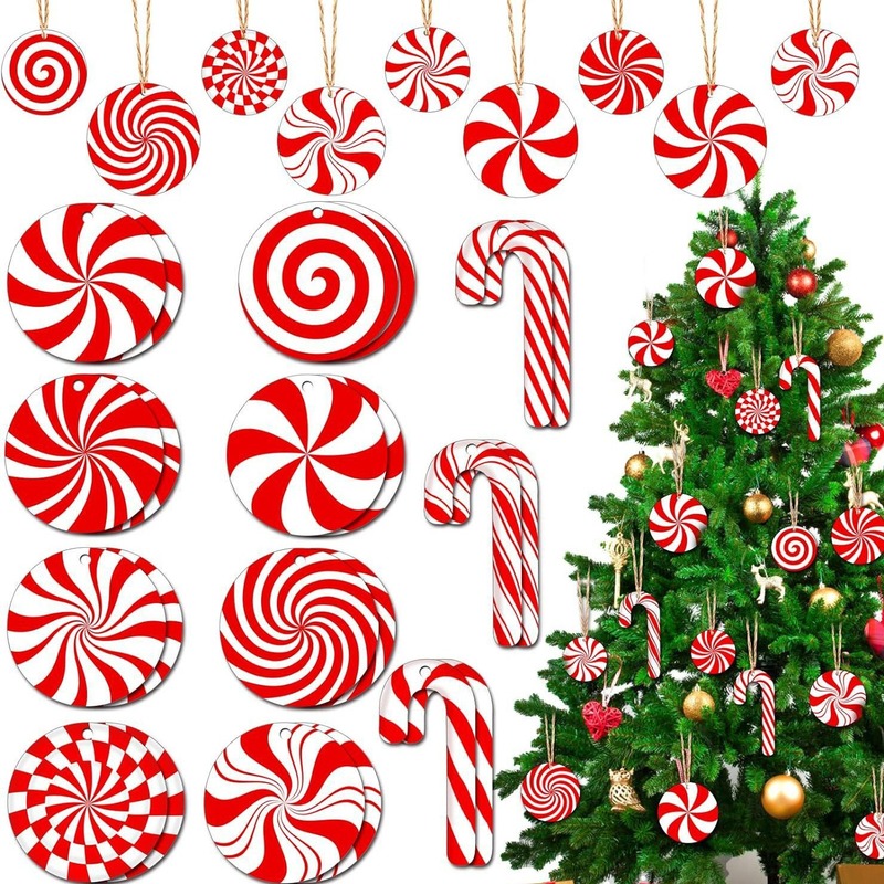 クロスボーダー22ピースカラーキャンディー木製ストラップセットクリスマス装飾クリスマスツリー装飾用品クリエイティブかわいい|undefined
