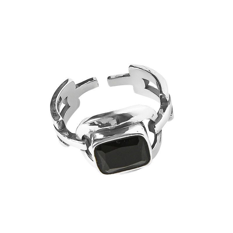 Retro horseshoe black Ushaped opening index finger ring wholesalepicture1