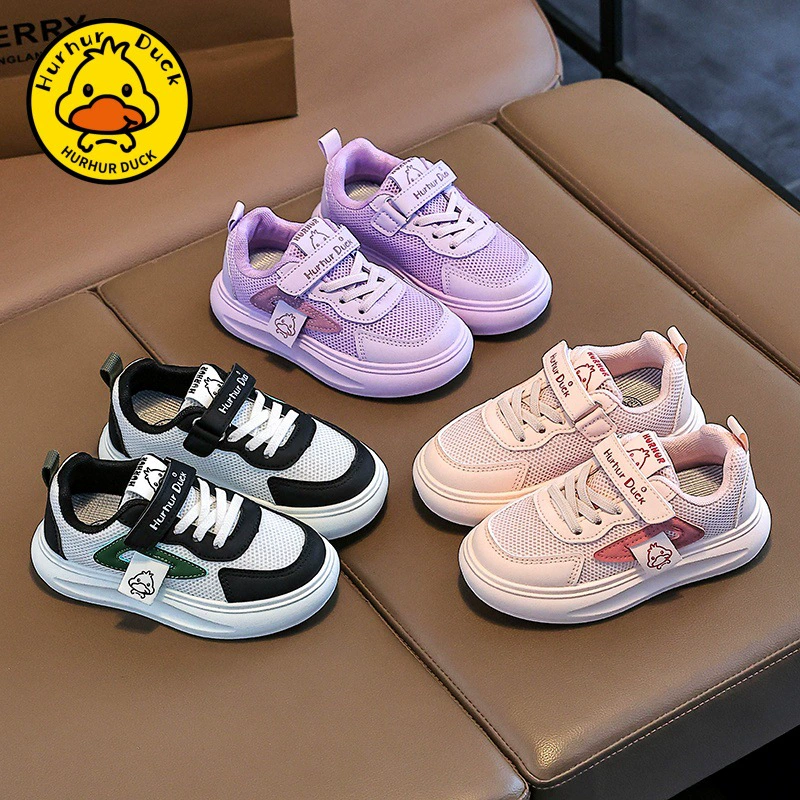 Маленькая желтая утка детская маленькая белая обувь для девочек кроссовки 2025 новая весна и осень сетчатая поверхность дышащая белая спортивная обувь для мальчиков
