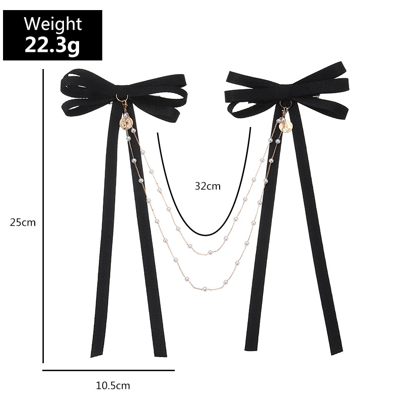 Simple New Fashion Pearl Chain Bow Hairpin display picture 2