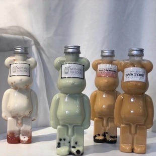 Manufacturers Supply Pet Plastic Bear Bottle Beverage Bottle 350ml 500ml 700ml Violent Bear Milk Tea Bottle