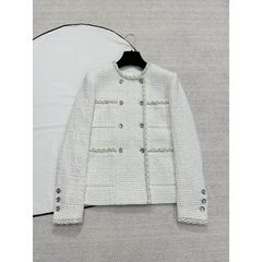 天井バージョン～シルク裏地25c白チェック柄ダブルブレストタキシードジャケット
