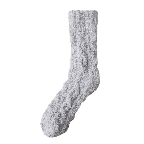 Coral velvet socks men's non-shedding sleep socks women's mid-calf autumn and winter plus velvet thickened warm home floor socks