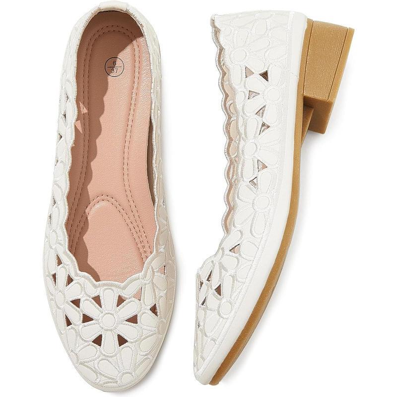 2025 New Cross-Border Dropshipping Women's Black Loafers Flower Flats Leather Dress