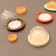 Mini Miniature Food and Play Accessories Wooden Cake Point Tray Transparent Dust-proof Food Cover Doll House Play House Model