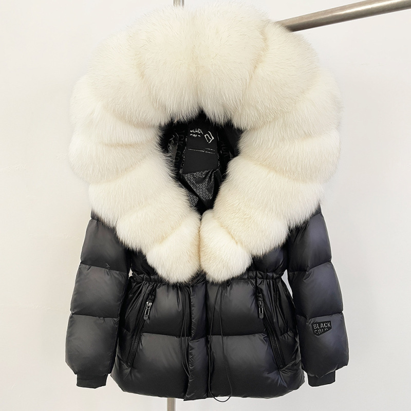 European and American Classy Winter Goose down down Jacket Women's Fur Fox Fur Large Fur Collar Hooded down Jacket Mid-Length Jacket European and American Classy Winter Goose down down Jacket Women's Fur Fox Fur Large Fur Collar Hooded down Jacket Mid-Length Jacket