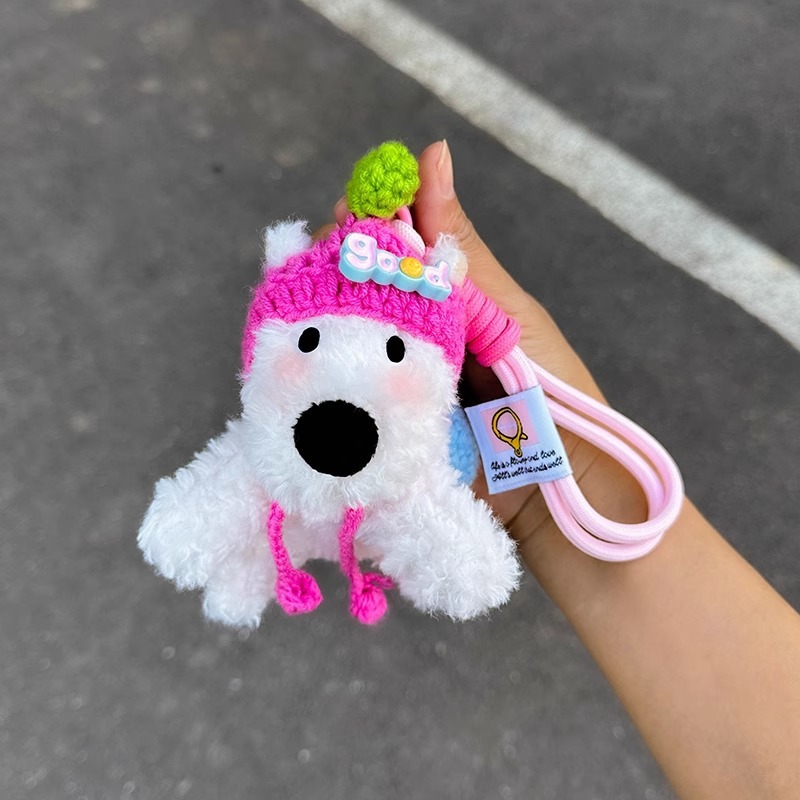 Cute West Highland felpa colgante bolso colgante dibujos animados garabateado cachorro muñeca llavero accesorios regalos creativos