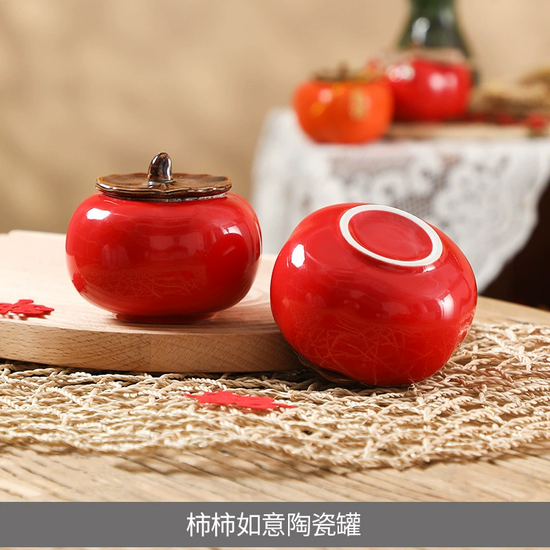 Персимон Руюи персиковые украшения Ceramic Gift Box Housewarming Wedding Gifts Living Room Decoration Spring Festival Housewarming Decoration Wholesale
