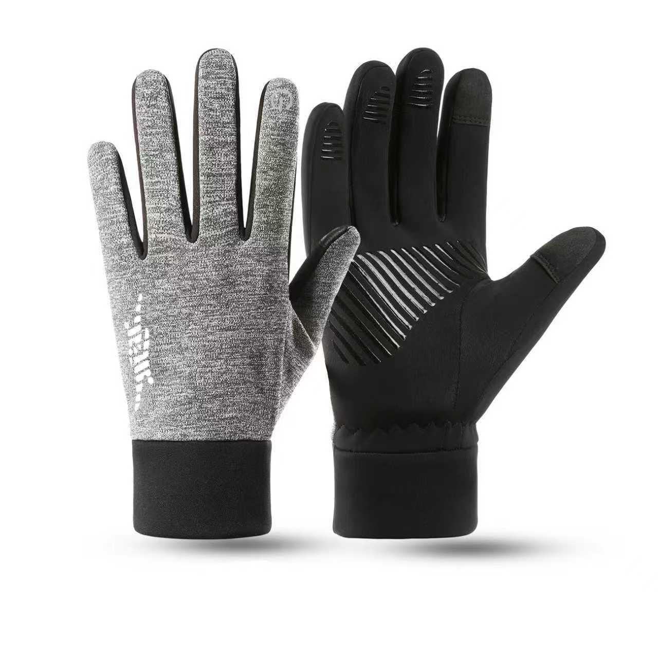 Otoño y invierno guantes de ciclismo para hombres corren al aire libre a prueba de viento, agua y tela táctil de esquí guantes calientes al por mayor