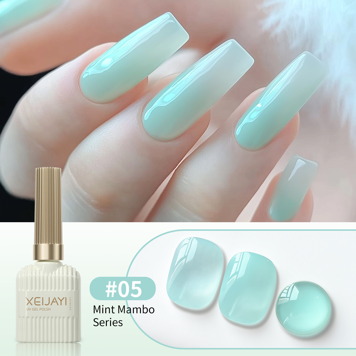 2025 nuevo helado verde cremoso azul verde esmalte de uñas verde menta serie Mambo especial para tienda de uñas
