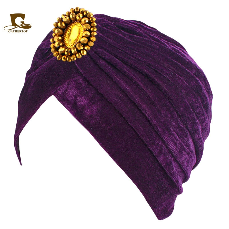 Demi-season golden velvet scarf, India