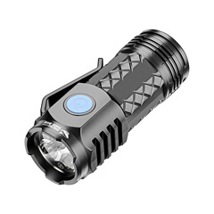 跨境新款轻量型便携手电筒强光迷你家用手电筒户外超亮远射随身le