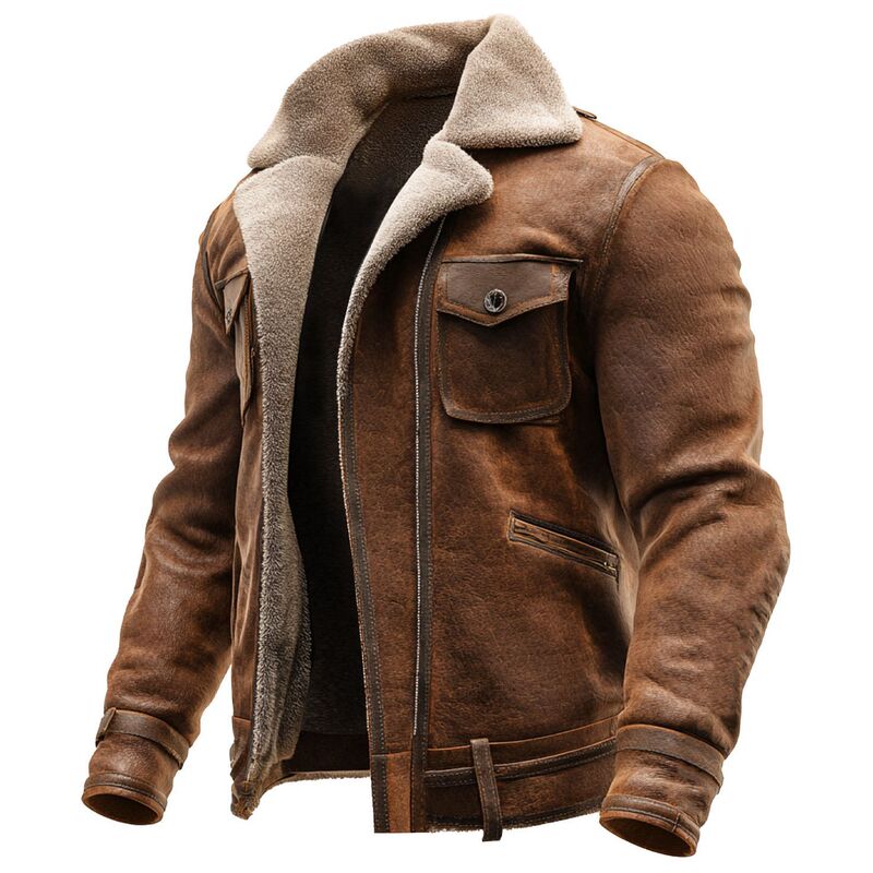 European and American Size Autumn and Winter Men's Retro Style Brown Suede Casual Jacket European and American Size Autumn and Winter Men's Retro Style Brown Suede Casual Jacket