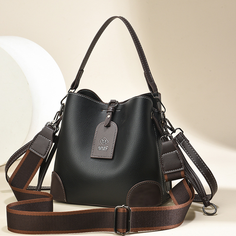 Women's Retro Bucket Bag Large Capacity Single Shoulder Handbag_voghion.com
